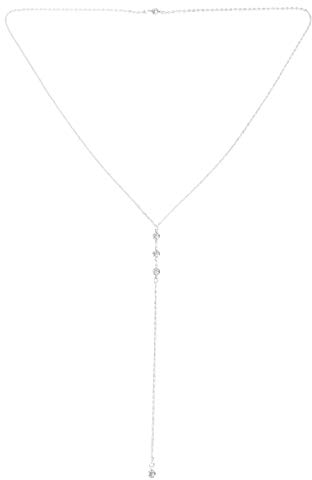 Happyyami Halskette mit Kristall für Braut vorne und hinten, Strass, Leckage, Kette, , Körper, Kleid, Tropfen, Schmuck für Hochzeit, goldfarben, Agarwood, Kupfer.