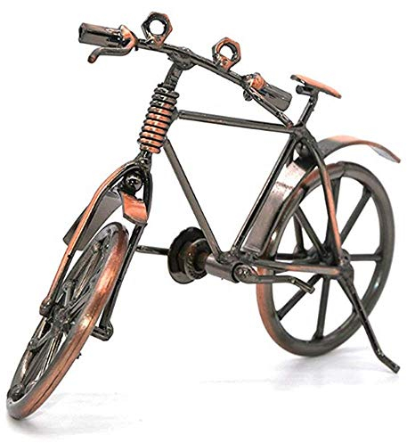 CTForest Schmiedeeisen Fahrraddekoration Modell, Deko Fahrrad klein, Metall Skulptur Retro Classic Handmade Eisen Fahrrad, Metall Art Dekoration Ornamente für Home Office