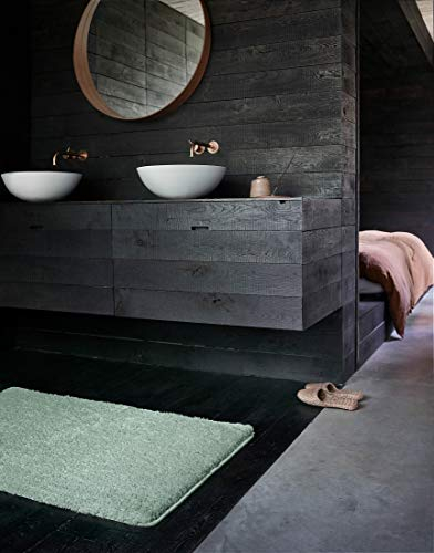 Wecon Home Basics Badteppich, Badematte, kuscheliger Flauschiger weicher Flor, rutschfest und waschbar, Joris (80 x 150 cm, mintgrün)