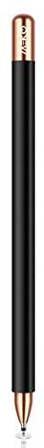 MEKO Stylet Universel 2 en 1, Stylet pour Tablette avec Capuchon Magnétique et Pointe de Remplacement, 100% Compatible avec Toutes Les tablettes tactiles iPhone iPad Huawei etc (Noir Champagne)