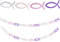 2 STK / 4 Farben Fisch Girlande Glitzernd Taufe Dekoration für Mädchen Junge Deko Banner Kommunion Konfirmation Party Papier (Silberig+ Rosegold+ Hellrosa+ Violett)