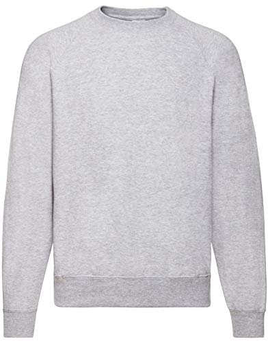 Fruit of the Loom Classic Raglan Sweat Herren Neu, Farbe:Graumeliert, Größe:XL