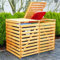 Double poubelle à roulettes en bois avec 2 compartiments pour rangement extérieur