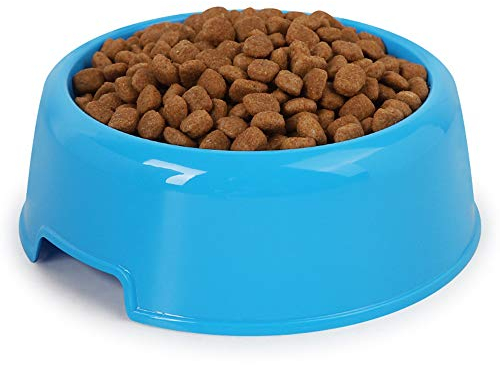 Pulabo - Gamelle ronde en plastique pour chat et chien - Récipient pour nourriture et eau - Pour l'intérieur et l'extérieur - Bleu - Durable - Créatif