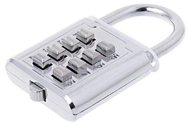 YO-HAPPY 4 cifre Argento Pulsante Combinazione Numero Lucchetto Lucchetto codice Viaggio