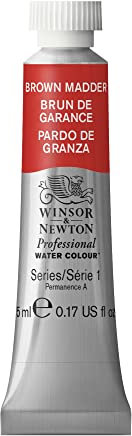 Winsor & Newton 8840264 Professional Aquarellfarbe, lebendige Wasserfarben in Künstlerqualität, hohe Farbbrillanz & Leuchtkraft, lichtecht, Archivqualität, 5ml Tube - Krappbraun