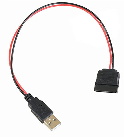 Bolwins P52 Cable de alimentación USB a SATA P52S de 2,5 Pulgadas, Cable de alimentación USB para Disco Duro PC SATA, Compatible con el estándar Serial ATA, USB Macho a SATA de 15 Pines