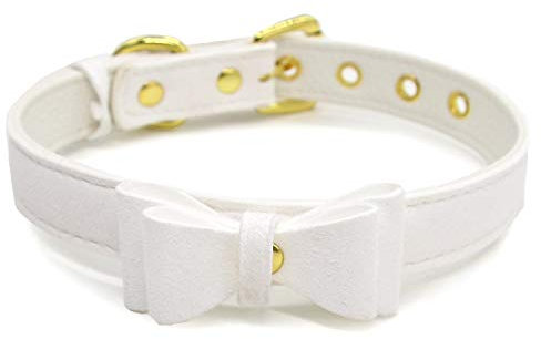 Frauen und Männer Punk PU Leder Halsband Kragen, Gotik Choker Halskette Halsbänder (Weiß-1)