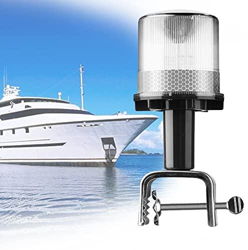 Solare Signalleuchten, LED Boot Navigationslichter mit Solarlichtquelle, IP65 Wasserdichtes Design für Segelschiff, StraßEnwarnung, Industriefahrzeug (Color : White)