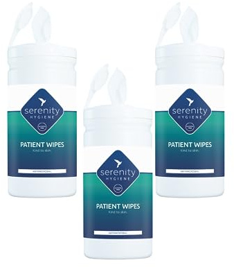 Sanitising Patient Wipes - Skin Safe Cleansing Wipes for hands, body areas, sanitising of surfaces and medical equipment - Tub (Pack of 3)