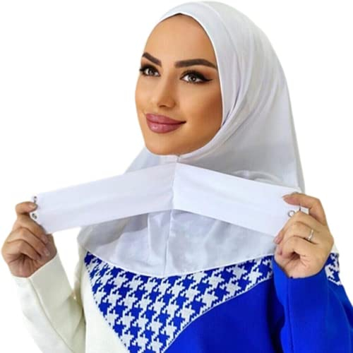 Fnjuucw Hijab Kopftuch für Damen, Einfarbiger Muslimische Hijab Kopfbedeckung Hidschab Wickeltuch Stretch-Turban Schlafmütze für Frauen, langer Schal, Wickelschal