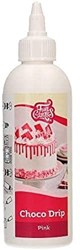 FunCakes Choco Drip Pink: Delicious Taste, Easy to use, Perfect for drip Cakes, Chocolate Taste. Resealable Pack 180 g.
