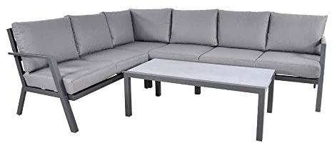 GMD Living Garten Eckbankgruppe Marah inkl. Eckbank & Tisch in grau