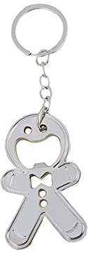 ARFUKA Bottle Opener Keychain Portable Doll Pendant Beer Bottle Opener Key Chain Blank Tag Keyring Beverage Bottle Opener Key Ring Gift for Men and Women