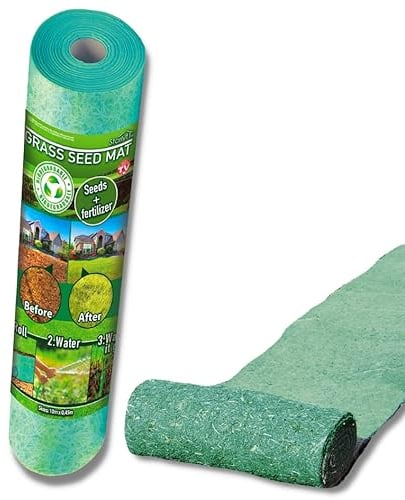 STARLYF Tappeto di semi di erba biodegradabile Grass Seed Mat, 10 metri x 45 cm, tappeto di coltivazione di erba, tappeto germinante da giardino, tappeto con semi di erba
