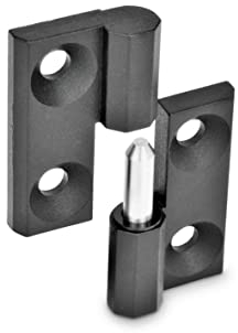 Ganter Normelemente | Aushängbare Scharniere | Zink-Druckguss | GN 337-ZD-60-60-A-1-SW | 60x60mm | Anschlag rechts