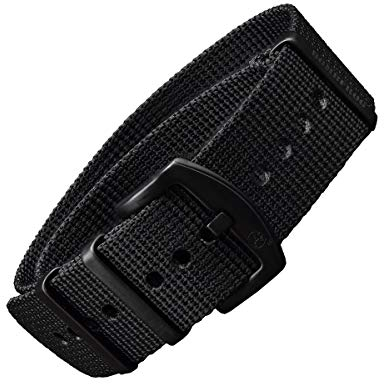 BOMBFROG NATO Strap Uhrenarmband 18mm Nylon schwarz, Dornenschließe schwarz, Uhrenarmband Nato (18 mm, Schwarz - Dornenschließe schwarz)