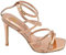 Sandali Donna Cerimonia con Fascette Incrociate in Ecopelle Oro Rosa Tacco spillo12 Allacciatura alla Caviglia Elegante (41 EU)