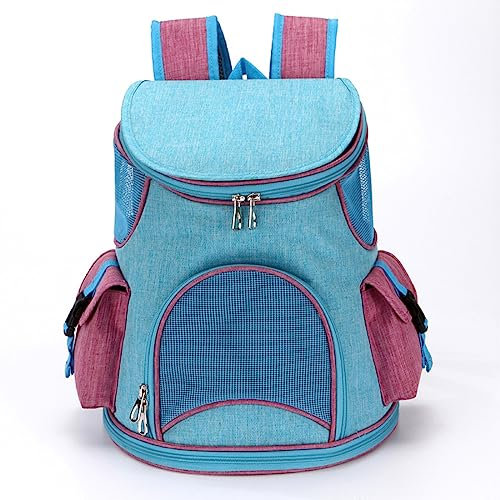 FUNAT Haustier Rucksack für Reisen Portable Katzentasche, Hund Mesh Atmungsaktiver Faltbarer Rucksack, Hund Reisetasche für Wandern Fahrrad und Motorrad zu Fuß