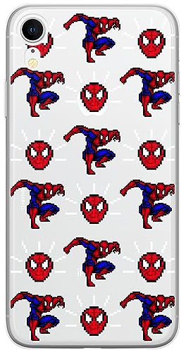 ERT GROUP mobile phone case for Iphone XR original and officially Licensed Marvel pattern Spider Man 025 optimally adapted to the shape of the mobile phone, partially transparent