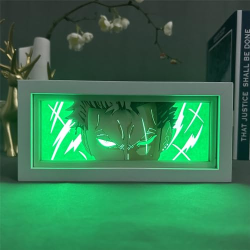 Kimkoala Japanische Anime 3D Papercut Lichtbox Manga Shaodw Box Rahmen Led Lichter Schlafzimmer Schreibtisch Nacht Lampe Geburtstag Geschenke (Zor)