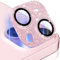 imluckies Bling Camera Lens Protector for iPhone 15 / iPhone 15 Plus, Shining Metal Ring Tempered Glass Back Screen Cover Film for 15Plus 2023, Glitter Pink