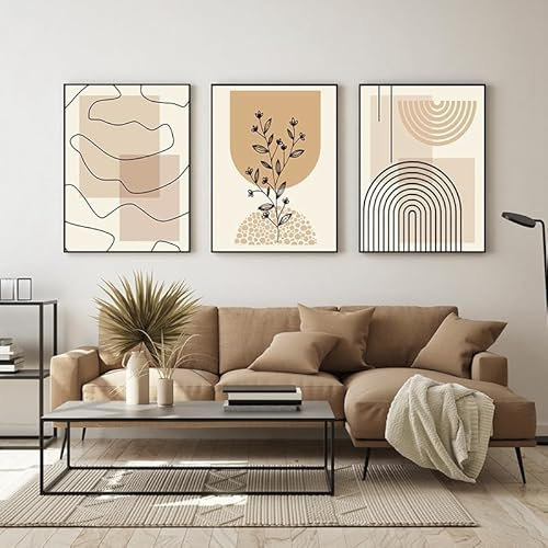 EPOKNQ Peinture d'art bohème, affiche de décoration d'intérieur abstraite moderne, impression sur le mur de fond de la chambre et du salon, sans cadre (K9, 20 x 30 cm x 3)