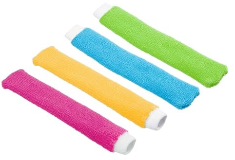 PATIKIL Cotton Feeling Badminton Towel Grip, 4 Pack Nylon Tennis Racket Overgrip Racquet Grip Hand Glue Anti-Skid Sweatband for Golf Bike Handle, Yellow/Green/Fuchsia/Sky Blue