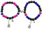 Bimhayuu Passende Paar-Armbänder für beste Freunde, Schmuck mit magnetischen Anhängern, rosa und schwarz, Freundschaftsarmbänder für Frauen und Mädchen, Versprechensgeschenke, 18 cm, Glas