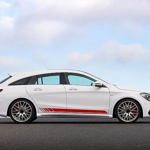 Karosserie Kofferraum Dekoration Aufkleber Taille Linien Aufkleber Tür Seitendekor Aufkleber für Mercedes Benz A C E GLA CLA CLS GLC Class AMG A45 W205 C63 W177,B-Red