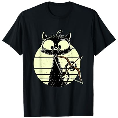 Bogenschütze Katze Bogensport Katze mit Pfeil und Bogen T-Shirt