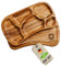 WDOMA Frühstücksbrettchen holz aus Eiche 2er Set - Servierbrett Holz - Snackteller mit Fächern - Vesperbrett Holz - Holzplatte Servierplatte Frühstück Abendbrot - Servierteller Jausenbrett