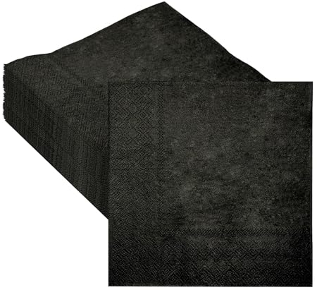 40 toallas de papel negro, servilletas de color sólido, decoraciones de fiesta, decoración de mesa, cubiertos de cocina, toallas de papel de cocina, adecuadas para fiestas, bares, restaurantes