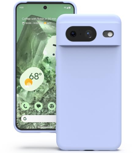 YATWIN Silicone Case for Google Pixel 8 5G, Soft-Touch, Shockproof, DustProof, Antiskid Full Body Armour Phone Cover for Google Pixel 8 5G - Lilac