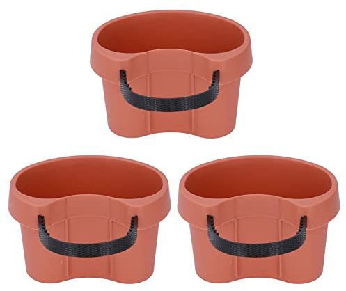 Jwthee Kunststoff-Abflussrohr-Blumenbehälter, 3 Stück, hängender Wandzaun-Blumentopf mit Riemen, einzigartiger Dachrinnen-Fallrohr-Garten-Blumentopf für Balkon
