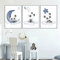 Ueiwffzo 3er Wandbilder Set Bilder Kinderzimmer, Premium Panda Poster Set ohne Rahmen, Cute Panda Bilder Wanddeko für Babyzimmer Kinderzimmer Wohnzimmer (30 x 40 cm)