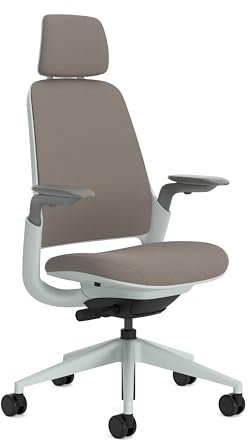 Steelcase Series 1 Ergonomischer Bürostuhl mit LiveBack Lumbalstütze, 4D-Armlehnen, anpassbarer Kopfstütze Trüffel
