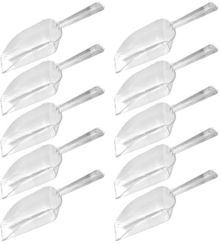 FSSTUD Lot de 24 pelles en plastique transparent pour bonbons, buffet, farine, sucre, dessert, popcorn, crème glacée, mariage