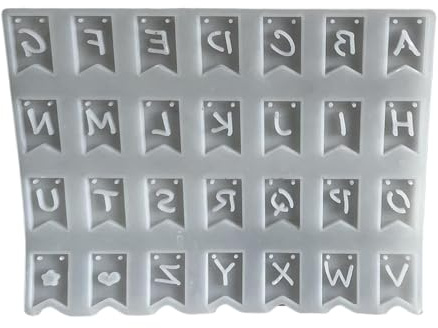 WWHJR Silikon-Form für Alphabet-Banner, handgefertigt, Anhängerformen, Silikon-Textur, geeignet für Wanddekoration und Kunsthandwerk