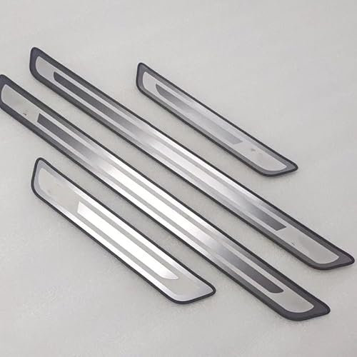 wengjun 4 Pcs Car Outer Door Sill Kick Plates Protector for BMW 3 Series 3er Serie 3 E30 Cabriolet 316i 318i 320i 325i M3, Non Slip Anti Scratch Stainless Steel Car Door Sill Protector