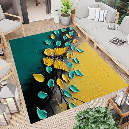 Bereichsteppich,3D-Teppich Tierischer Schmetterling Entscheidender Moment Gedruckt Wohnkultur rutschfest Weich,Kinderzimmer-Teppich - Polyester-Soft-Touch 60 X 120 cm -5110285161921