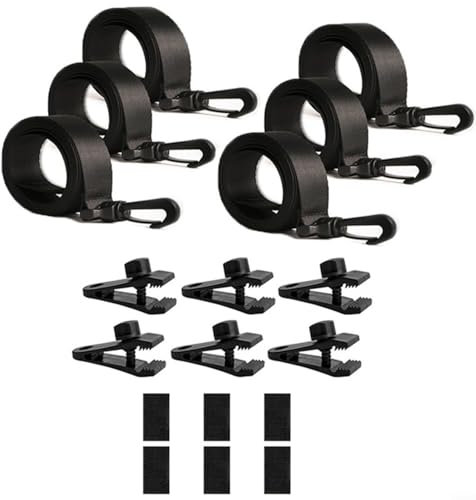 HOHOVYVY Enrouleur de piscine, kit de fixation pour rouleaux de couverture solaire de piscine, sangles et clips pour couvertures solaires