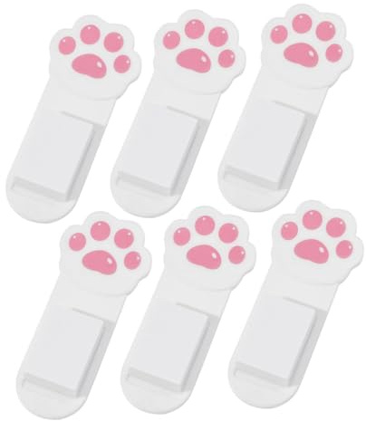 WOONEKY 6pcs Cat Paw Toilet Seat Lifters Adhesive Handles for Bathroom Use Portable Toilet Lid Lifter Stickers for Hygienic and Convenient Opening