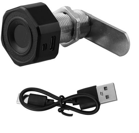 Biometrisches Schubladenschloss, 30 mm, Fingerabdruck-Schrankschloss, Zinklegierung, Touch-Möbelschloss für Schrank, Bürospind, Briefkasten, Aufbewahrungsbox und Sicherheit zu Hause, Schwarz