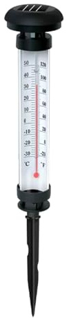 Solarthermometer und Licht, automatische Dimmfunktion für Gartentemperaturerkennung und Beleuchtung Außenthermometer, wasserdicht