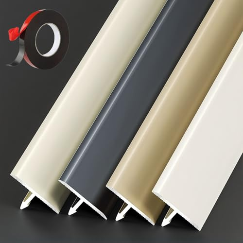 Barre De Seuil De Porte En Aluminium 3x90cm, Baguette De Sol Large for Transition Parquet Et Carrelage, Profilé De Jonction Plat, Finition Métal Argenté(Rose gold,3pcs*90 * 4cm)