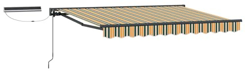 vidaXL Elektrische ausziehbare Markise 3,5 x 2,5 m, Verstellbarer Markisen-Schutz, modernes rechteckiges elektrisches Dach, zuverlässige Schattenlösung für Terrassen