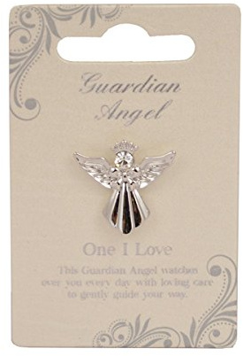 Guardian Angel Brosche für einen I Love Engel Abzeichen mit Strass für Damen und Herren Schutzengel Pins Geschenk mit inspirierender Botschaft Reversnadeln-Silber-One Size-Unisex, Einheitsgröße