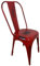 Retro Bistrostuhl aus Metall stapelbar - Vintage Design - Stapelstuhl mit Industrie Look für Esszimmer, Küche, Balkon - Stabiler Küchenstuhl Used-Look - Metallstuhl mit Lehne Farbe Rot