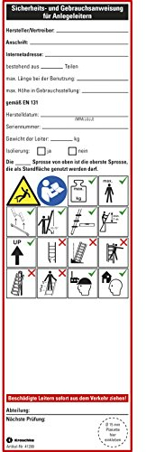 LEMAX® Aufkleber Leiter-Gebrauchsanweisung Stehleiter,Folie,selbstkl.,65x225mm,2/Bogen